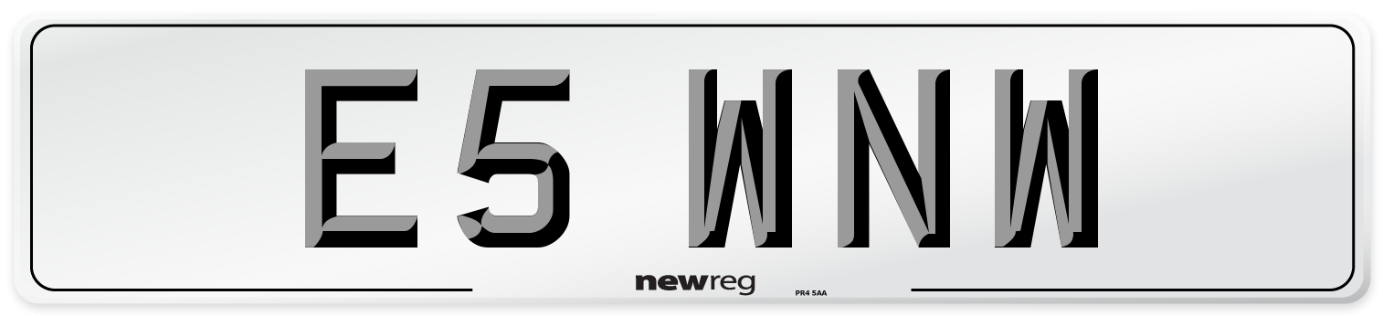 E5 WNW Number Plate from New Reg
